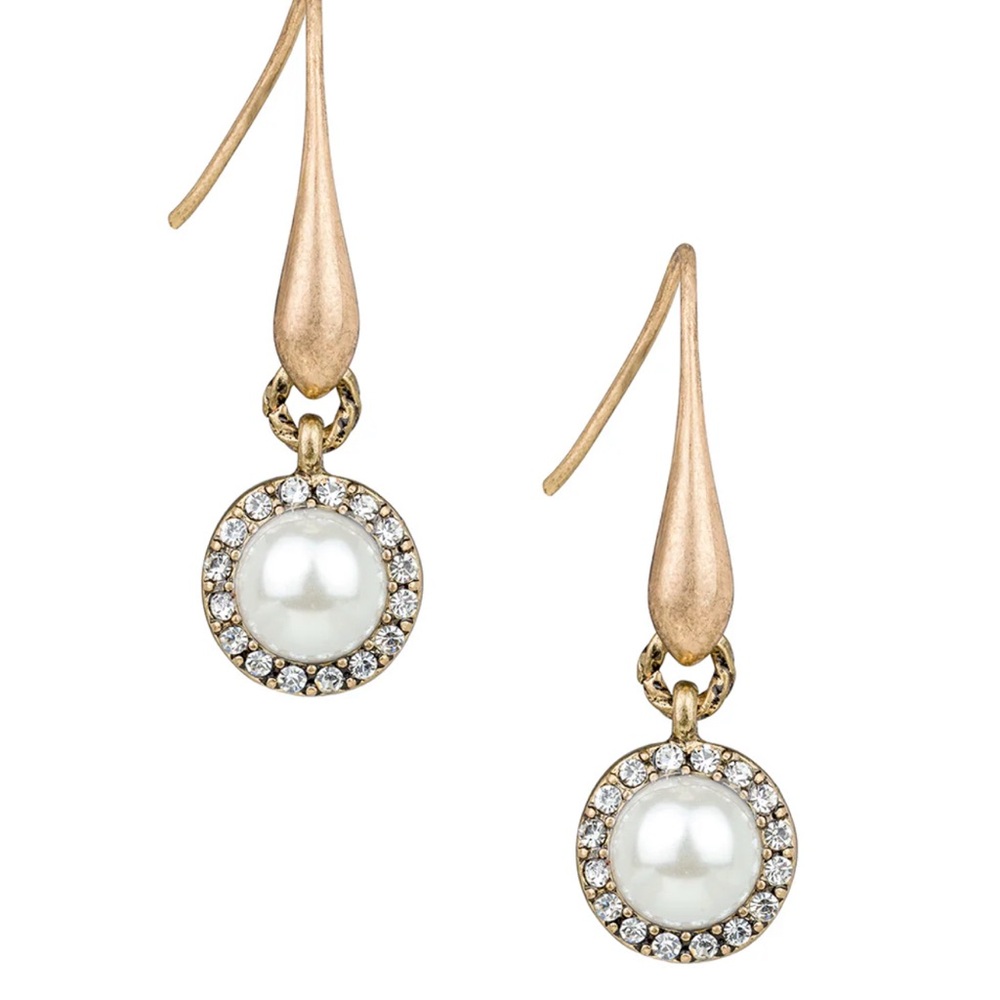 Patricia Nash Antique Gold Tone l Drop Earrings